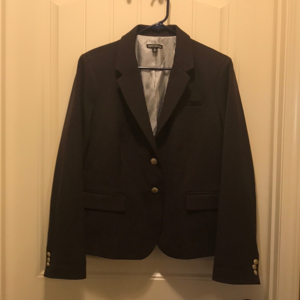 J. Crew black fully lined blazer.